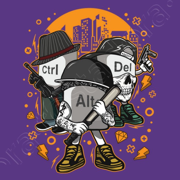 Camiseta friki Ctrl alt del mafia gangsters ordenadores informu00e1tica geek friki