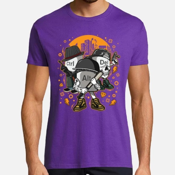 Camiseta friki Ctrl alt del mafia gangsters ordenadores informu00e1tica geek friki