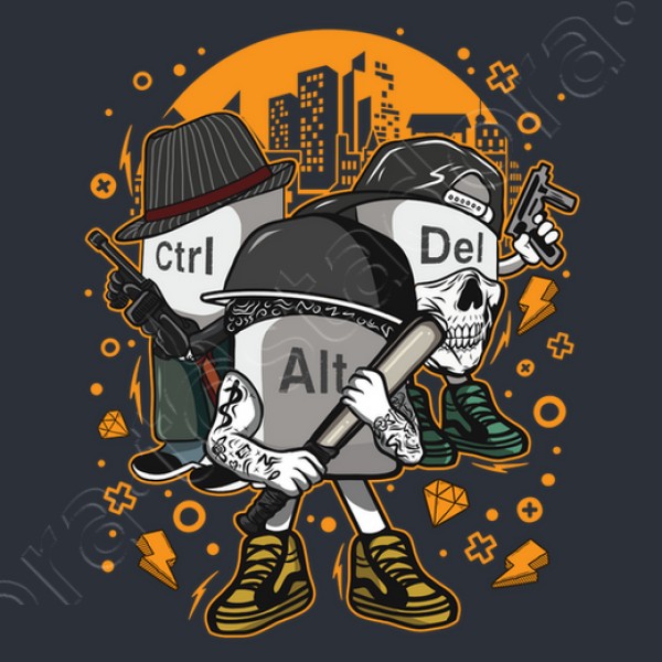 Camiseta friki Ctrl alt del mafia gangsters ordenadores informu00e1tica geek friki