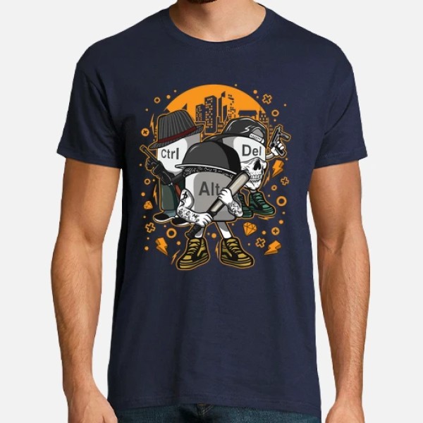 Camiseta friki Ctrl alt del mafia gangsters ordenadores informu00e1tica geek friki