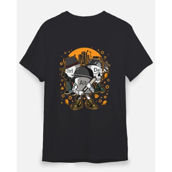 Camiseta friki Ctrl alt del mafia gangsters ordenadores informu00e1tica geek friki