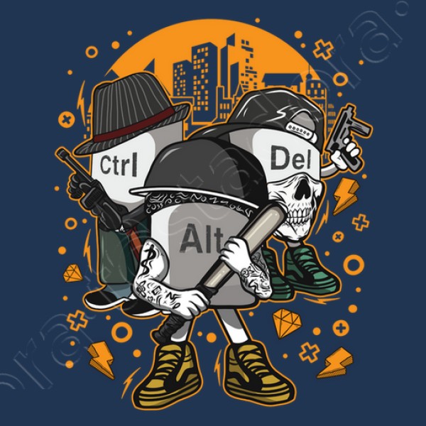 Camiseta friki Ctrl alt del mafia gangsters ordenadores informu00e1tica geek friki