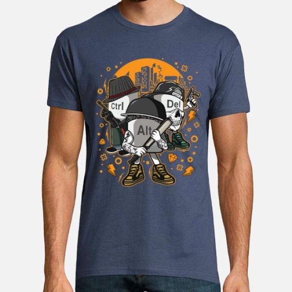 Camiseta friki Ctrl alt del mafia gangsters ordenadores informu00e1tica geek friki