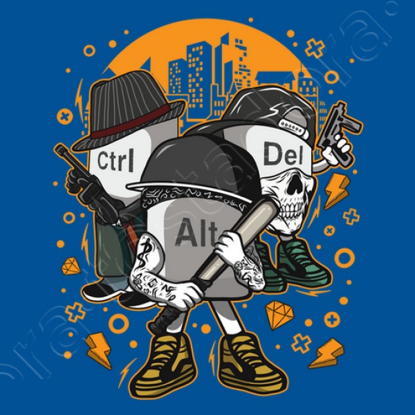 Camiseta friki Ctrl alt del mafia gangsters ordenadores informu00e1tica geek friki