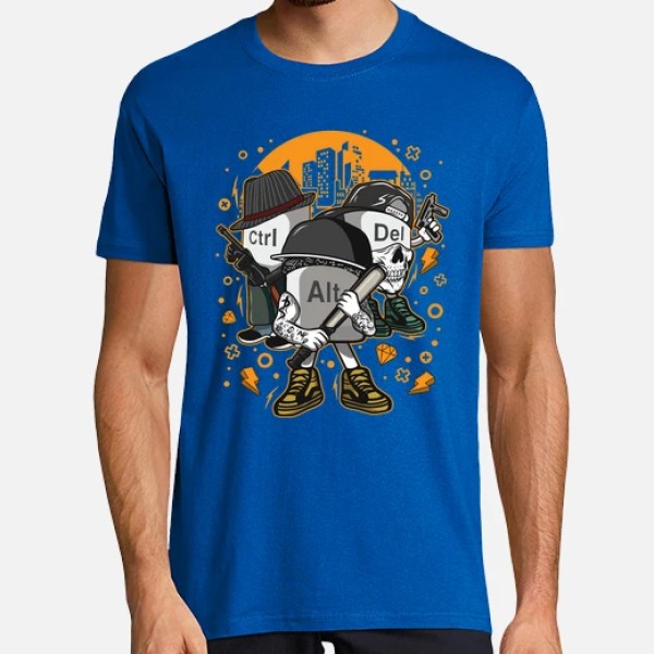 Camiseta friki Ctrl alt del mafia gangsters ordenadores informu00e1tica geek friki