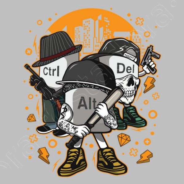 Camiseta friki Ctrl alt del mafia gangsters ordenadores informu00e1tica geek friki