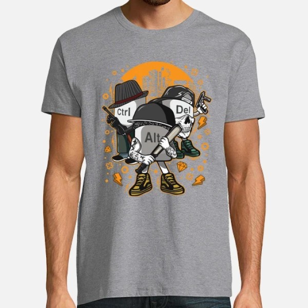 Camiseta friki Ctrl alt del mafia gangsters ordenadores informu00e1tica geek friki