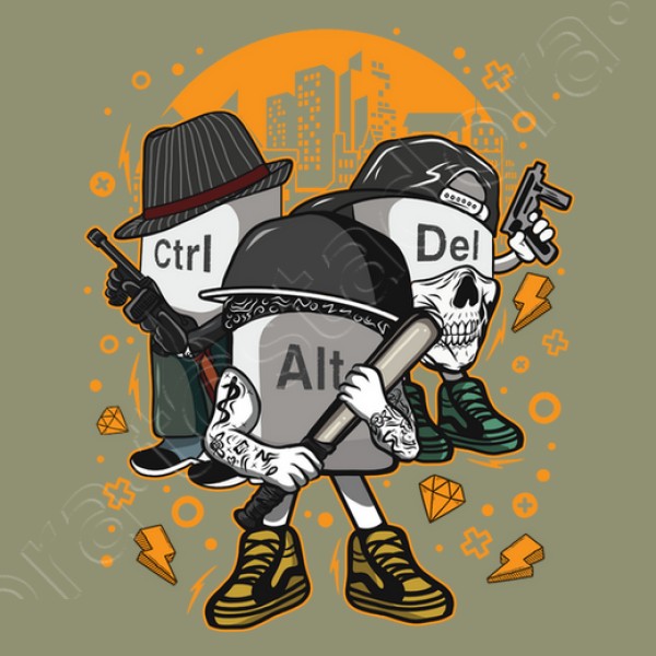 Camiseta friki Ctrl alt del mafia gangsters ordenadores informu00e1tica geek friki