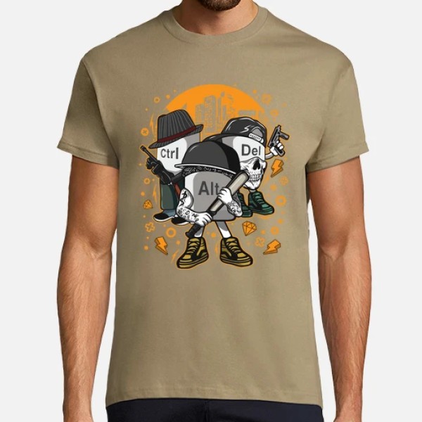 Camiseta friki Ctrl alt del mafia gangsters ordenadores informu00e1tica geek friki