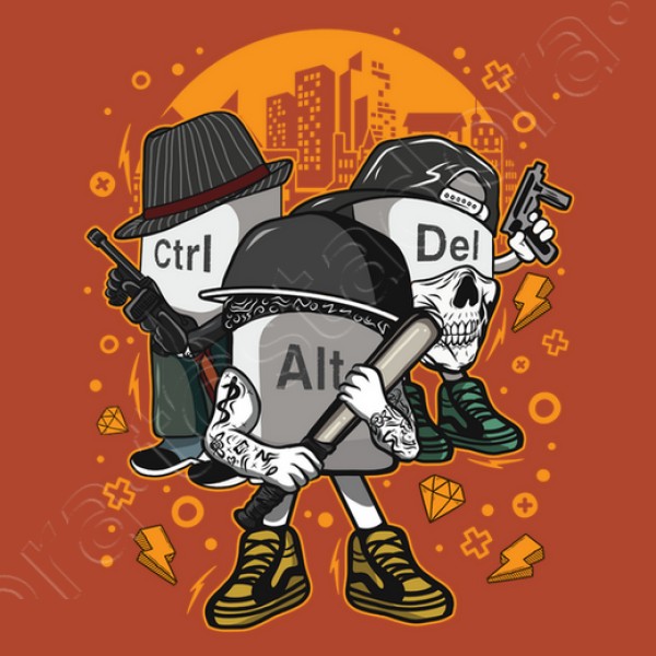 Camiseta friki Ctrl alt del mafia gangsters ordenadores informu00e1tica geek friki