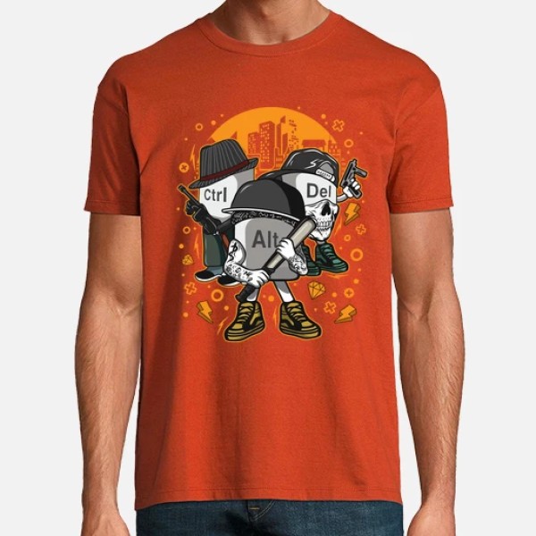 Camiseta friki Ctrl alt del mafia gangsters ordenadores informu00e1tica geek friki
