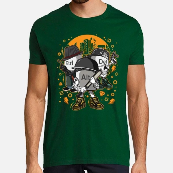Camiseta friki Ctrl alt del mafia gangsters ordenadores informu00e1tica geek friki