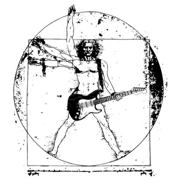 Hombre de vitruvio guitarrista