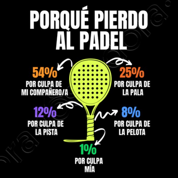 Camiseta padel Porque pierdo padel divertido jugador