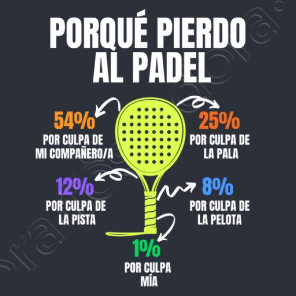 Camiseta padel Porque pierdo padel divertido jugador