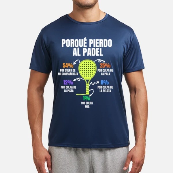 Camiseta padel Porque pierdo padel divertido jugador