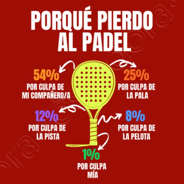Camiseta padel Porque pierdo padel divertido jugador