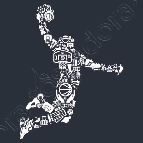 Silueta Jugador De Baloncesto Collage NBA Basketball Deporte