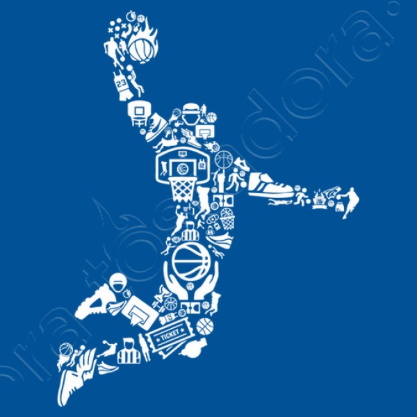 Silueta Jugador De Baloncesto Collage NBA Basketball Deporte