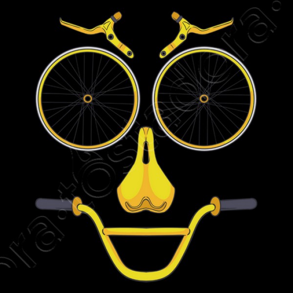 Cara Bici Piezas Bicicleta Sonrisa Deporte Ciclismo Divertida