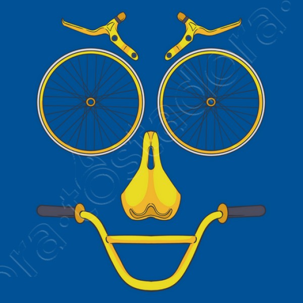 Cara Bici Piezas Bicicleta Sonrisa Deporte Ciclismo Divertida