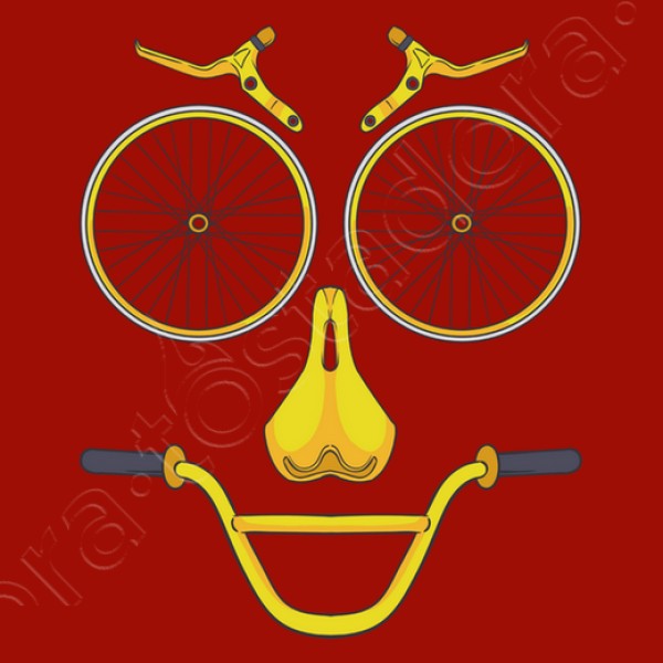Cara Bici Piezas Bicicleta Sonrisa Deporte Ciclismo Divertida