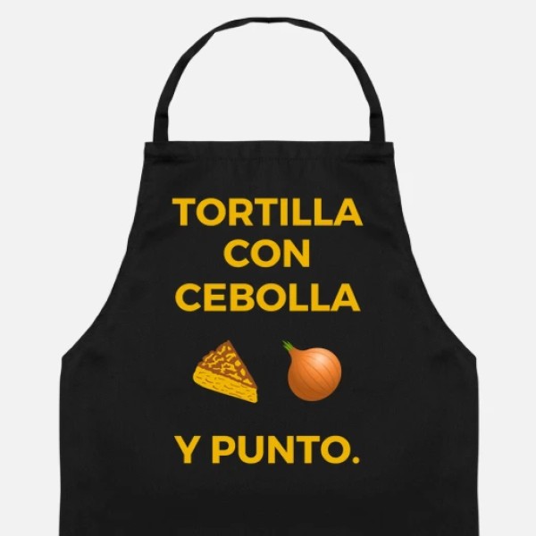 Tortilla con cebolla delantales graciosos delantal divertido con frase graciosa