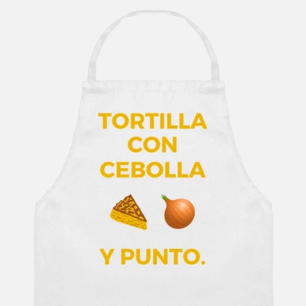 Tortilla con cebolla delantales graciosos delantal divertido con frase graciosa