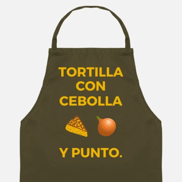 Tortilla con cebolla delantales graciosos delantal divertido con frase graciosa