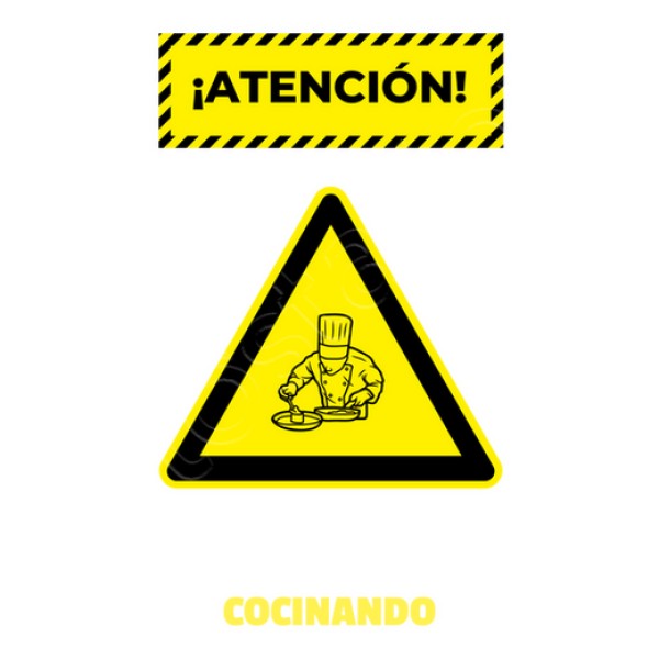 atencion cocinando nombre personalizabl