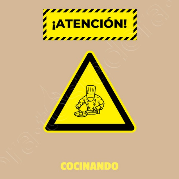 atencion cocinando nombre personalizabl