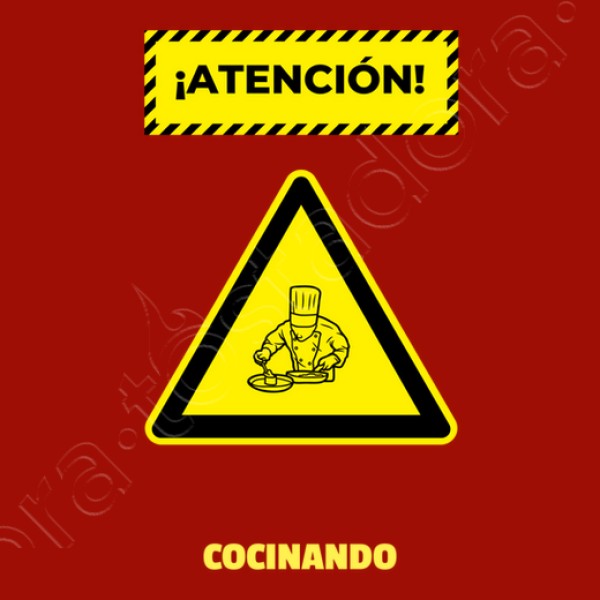 atencion cocinando nombre personalizabl