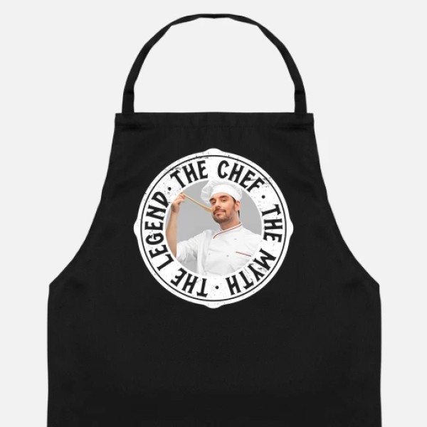 delantal the chef the myth the legend foto personalizable
