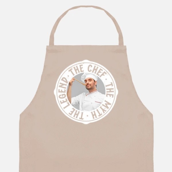 delantal the chef the myth the legend foto personalizable
