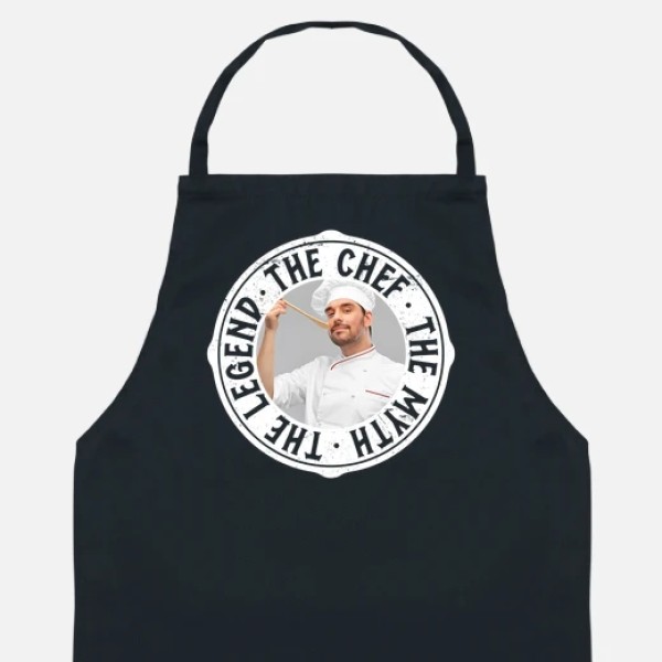 delantal the chef the myth the legend foto personalizable