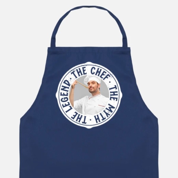 delantal the chef the myth the legend foto personalizable