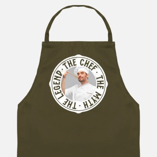 delantal the chef the myth the legend foto personalizable