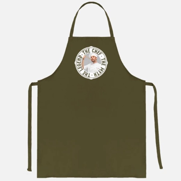 delantal the chef the myth the legend foto personalizable