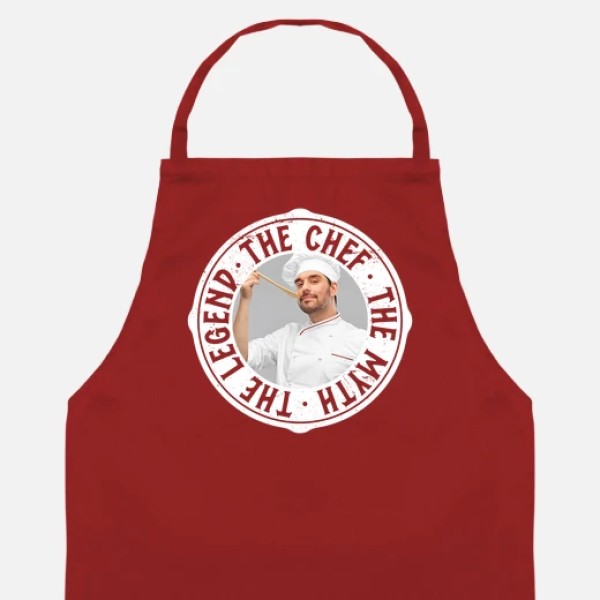 delantal the chef the myth the legend foto personalizable