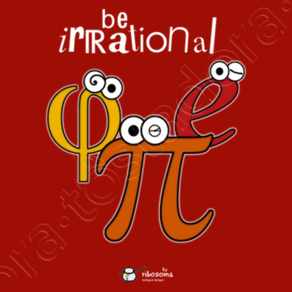 Be irrational u03c0 u03c6 e (fondos oscuros)