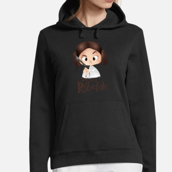 Rebelde-Mujer, jersey con capucha, blanco