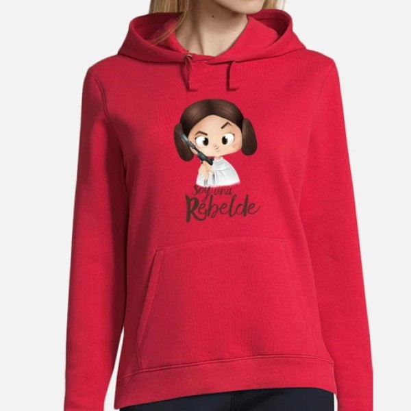Rebelde-Mujer, jersey con capucha, blanco