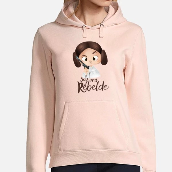 Rebelde-Mujer, jersey con capucha, blanco