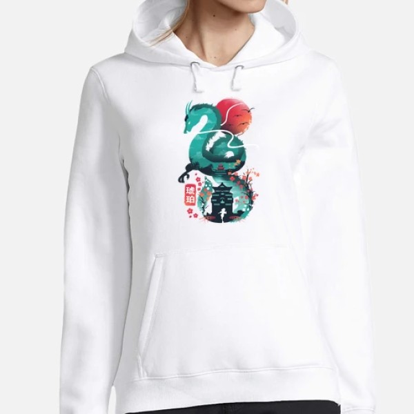 Mujer, jersey con capucha, negro