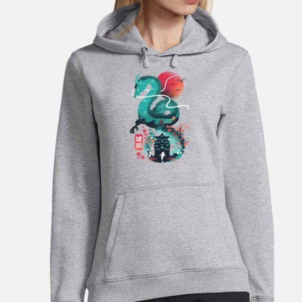 Mujer, jersey con capucha, negro
