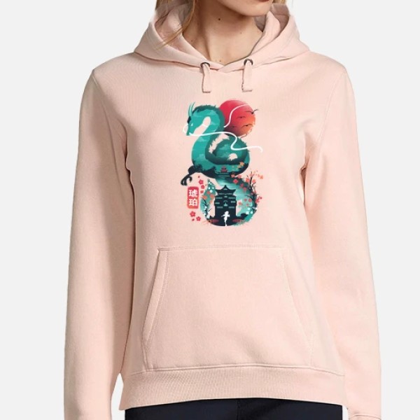 Mujer, jersey con capucha, negro