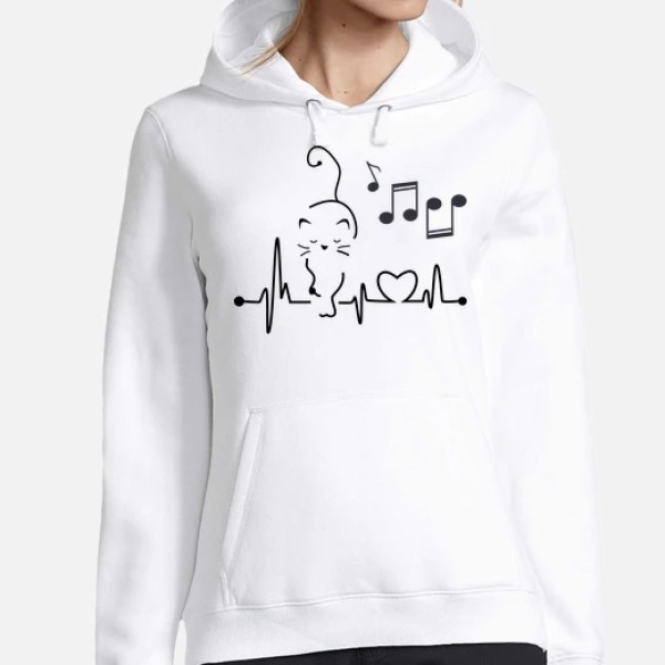 Mujer, jersey con capucha, blanco