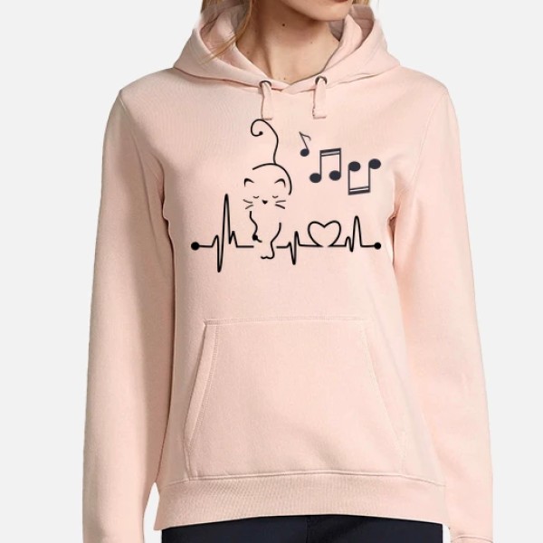 Mujer, jersey con capucha, blanco