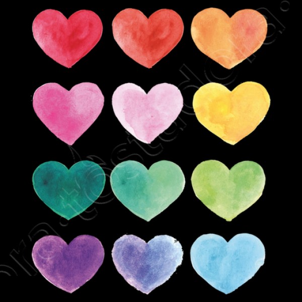 Corazones de colores