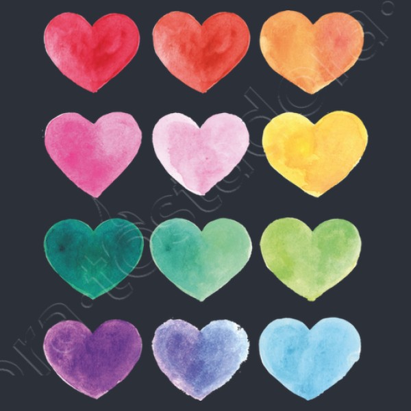 Corazones de colores
